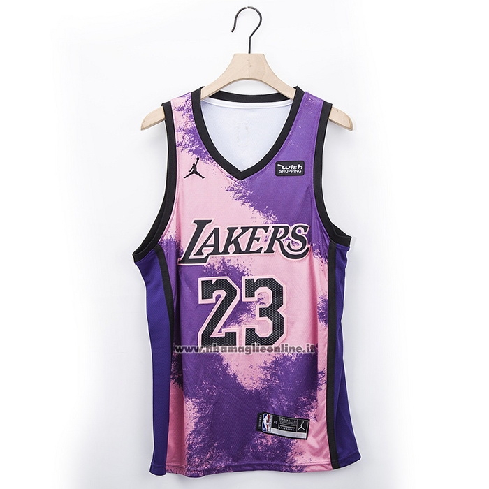 Maglia Los Angeles Lakers LeBron James #23 Fashion Royalty Viola